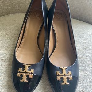 Tory Burch Black Leather Block Heels